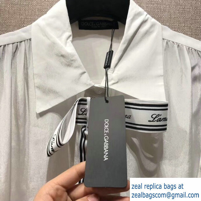 Dolce  &  Gabbana white silk shirt with ribbons